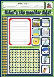 English Worksheet: WHAT�S THE WEATHER LIKE?