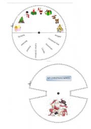 English Worksheet: MY CHRISTMAS WHEEL