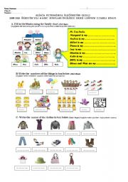 English Worksheet: 2009/2010, 1st term,2nd exam or worksheet for 4th grade (part one)