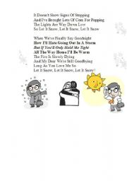 English Worksheet: Let it snow song part 2 SONG WITH MP3 link (see part 1)
