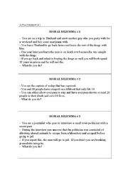 English Worksheet: Moral Dilemma