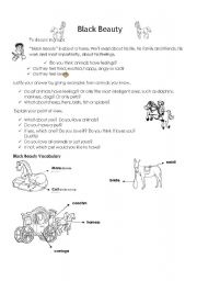 English worksheet: Black Beauty pre reading activity