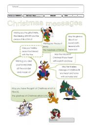 English Worksheet: Messages for Christmas Cards