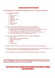 English Worksheet: Country Project 
