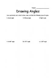 English worksheet: Drawing Angles