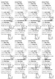 English Worksheet: animals poetry