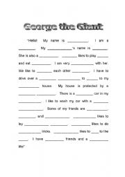 English Worksheet: George the Giant