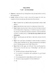 English Worksheet: Song Activity