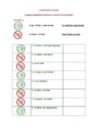 English Worksheet: Imperative Mood