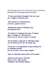 English worksheet: Christmas Superstition