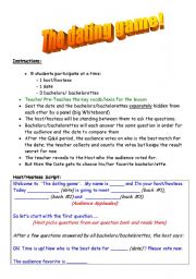 English Worksheet: The Dating Game