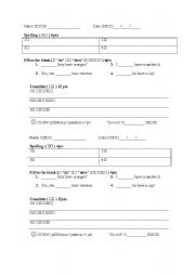 English Worksheet: Dinner Test
