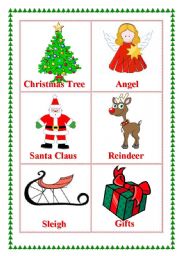 English Worksheet: Christmas Vocabulary Flashcards