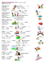 English Worksheet: A multiple choice test about present continuous!