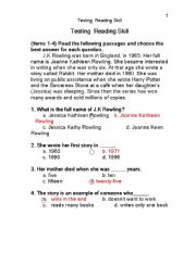 English worksheet: Test