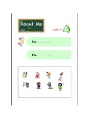 English Worksheet: about me