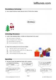 English Worksheet: Christmas Song - Driving Home For Christmas (Pre Intermediate)