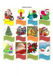 English Worksheet: christmas stickers 