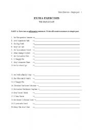 English worksheet: Extra exercise on simple past