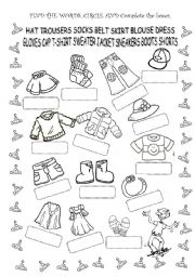 English Worksheet: FIND THE CLOTHES