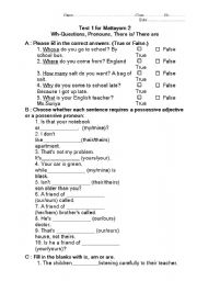 English Worksheet: test