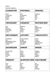 English Worksheet: taboo