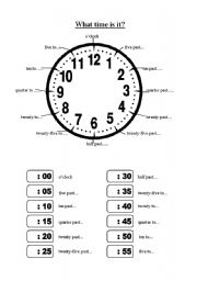 English Worksheet: HOURS