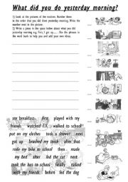 English Worksheet: What did you do yesterday morning?