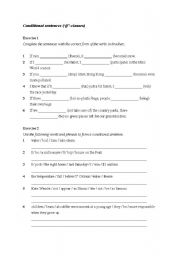 English Worksheet: Conditionals