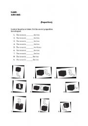 English worksheet: prepositions