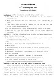 English Worksheet: mixed test
