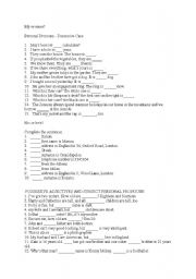 English Worksheet: object pronouns