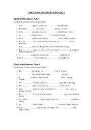 English Worksheet: Conditional sentences type I and II