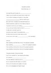 English Worksheet: Gangsta paradise