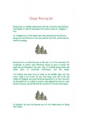 English Worksheet: Happy boxing day