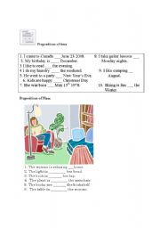 English worksheet: Preposition Assessment