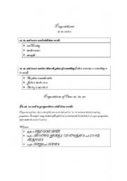English Worksheet: at, in, on prepositions