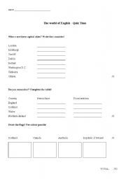 English Worksheet: quiz time