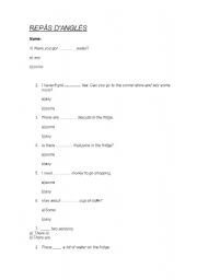 English worksheet: some,any,there is and there are