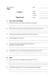 English Worksheet: The Interpreter- TEST