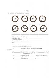 English worksheet: Time