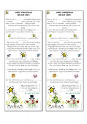 English Worksheet: Happy Christmas (the war is over) by Celine Dion