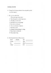 English Worksheet: Plural nouns