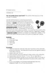 English Worksheet: Variable Science Lab