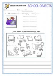 English Worksheet: School objects