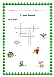 English Worksheet: Christmas easy crossword