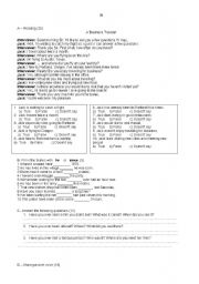 English worksheet: quiz for all tenses