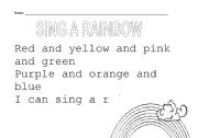 English Worksheet: Sing a Rainbow