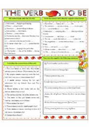 English Worksheet: TO BE - present forms