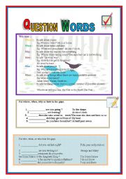 English Worksheet: QUESTION WORDS